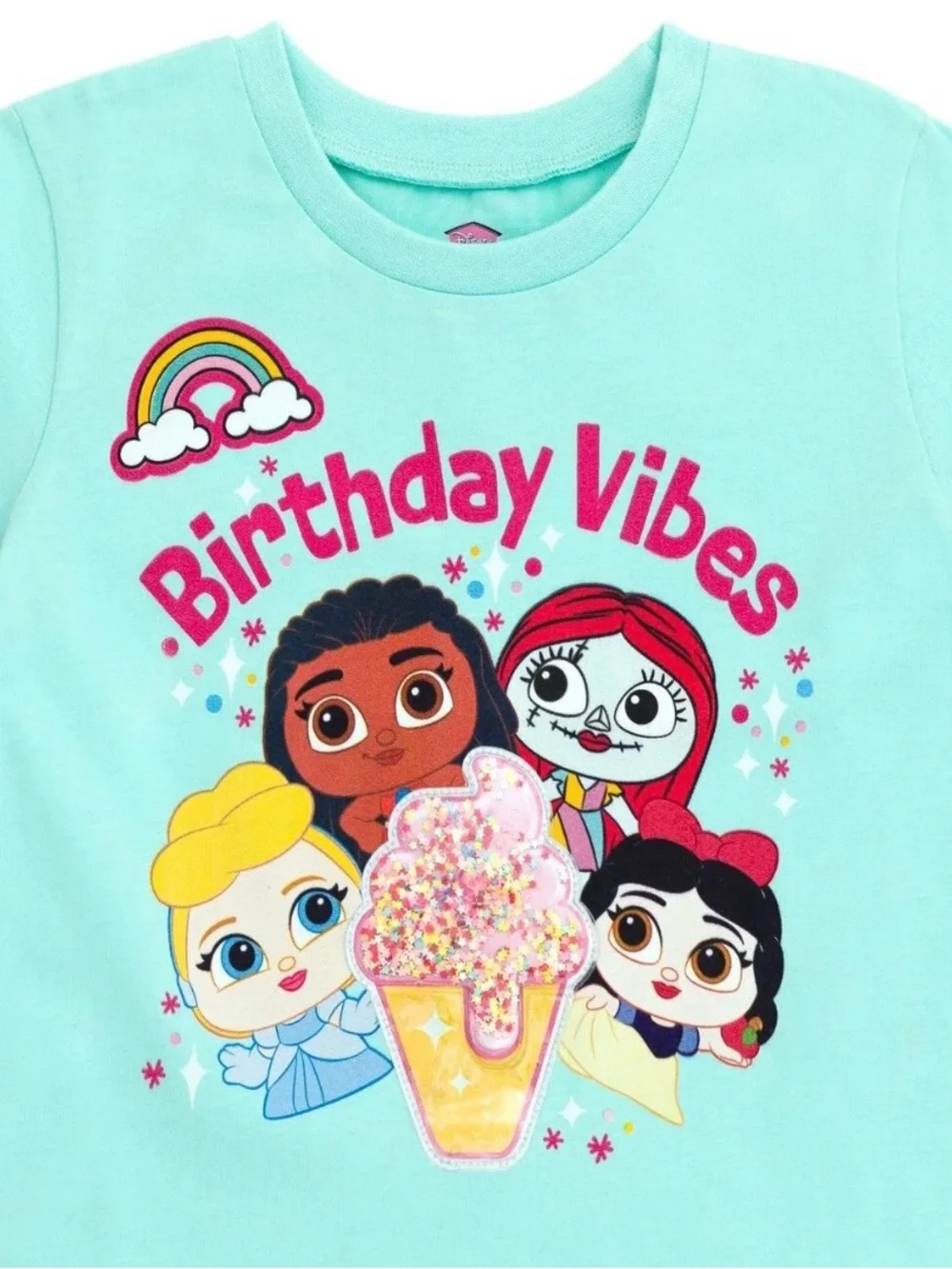 Disney Mint 'Birthday Vibes' Girls' Short Sleeve Tee